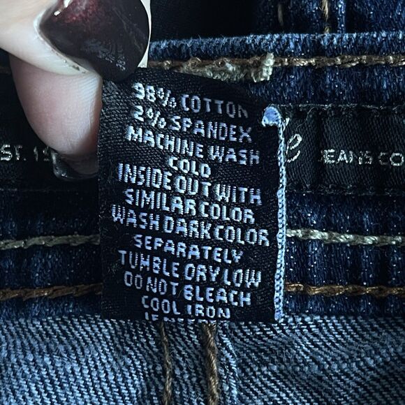 Southpole Juniors Jean Size 5 Dark Wash Low Rise Contrast Stitching Y2K S-Pocket - Picture 8 of 13